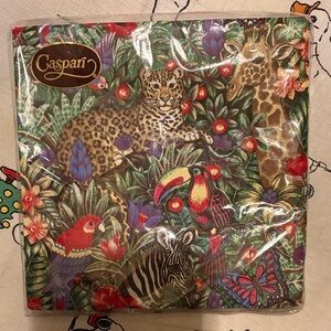 NWT sealed Caspari Jungle Animal Print Napkins